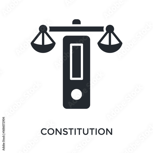 Constitution Icon Glyph Style. Vector Illustration For Graphic Design