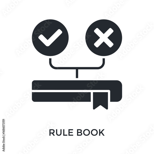 Rule Book Icon Glyph Style. Vector Illustration For Graphic Design