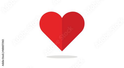 Floating heart symbol on a white background, representing love, care, and connection in a minimalist modern design concept