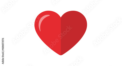 Vibrant red heart illustration against a clean backdrop symbolizing love and affection, conveying a universal message of caring and connection