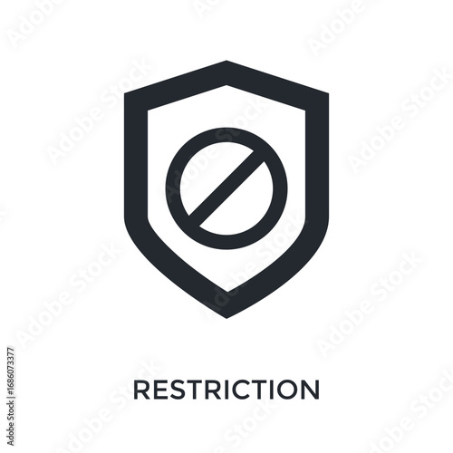 Restriction Icon Glyph Style. Vector Illustration For Graphic Design
