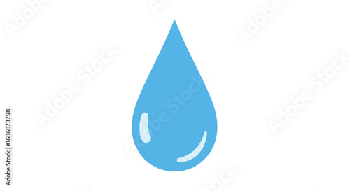 Stylized droplet illustration symbolizing purity and essence, representing water conservation and aquatic themes in digital artwork