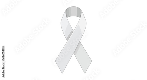 Neutrality and support symbol: A minimalistic representation of advocacy with a white ribbon design reflecting solidarity and awareness initiatives