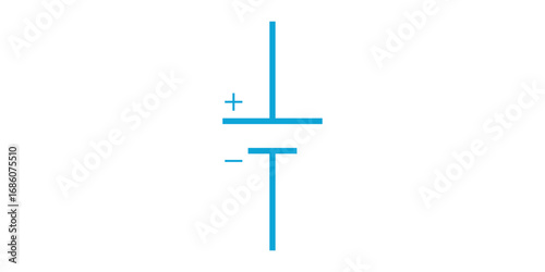 Batteries Symbol. DC Power Supplies in Physics.