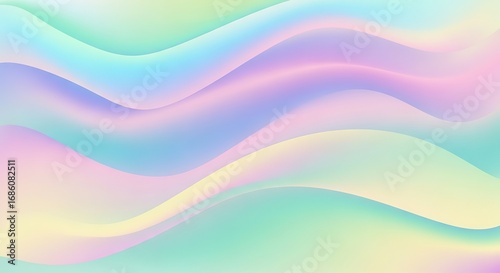 Pastel Waves: A Serene Abstract Landscape of Blended Colors and