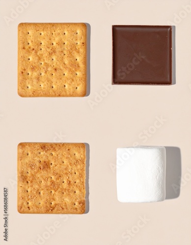 Delicious s'mores ingredients arranged artfully for tempting summer treat inspiration