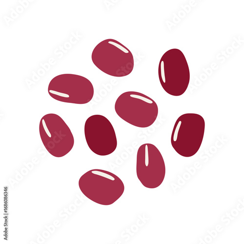 Red beans vector illustration. Azuki bean. Japanese food. Beans illustration.