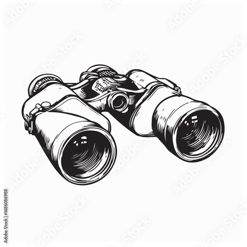 Vector Illustration of Outdoor Binoculars for Adventure and Wildlife Watching