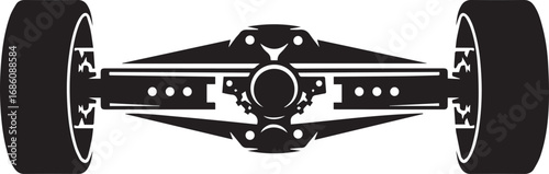 Vehicle Axle Design: A dynamic illustration of a vehicle's axle, showcasing precision and technical details with its sleek silhouette, signifying strength and design excellence.