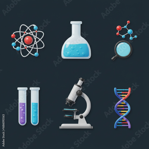 science and chemistry icon set
