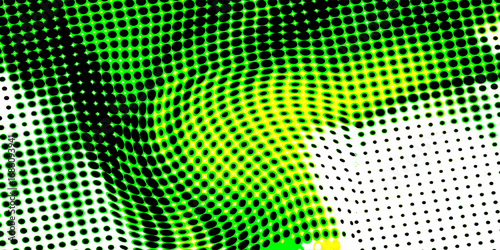 Abstract green particle background. Flow wave with dot landscape. Digital data structure. Future mesh or sound grid. Pattern point visualization. Technology vector illustration.