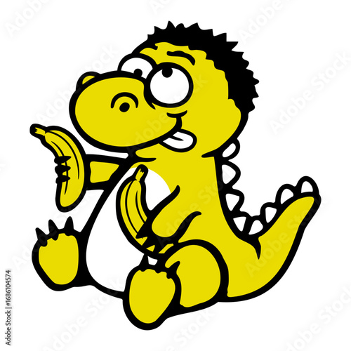 Stegosaurus 2 Banana Dino Fruit Crazy Weird Vegetarian Dinosaur