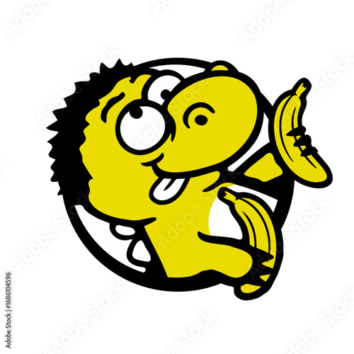 Stegosaurus 2 Banana Dino Fruit Crazy Weird Vegetarian Dinosaur