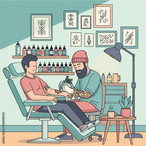 Tattoo Artist Studio Vector