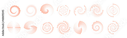 Stylish halftone spiral with geometric precision and smooth motion. Designed for branding, modern interfaces, and motion-themed artwork. Vector-based for easy scaling.