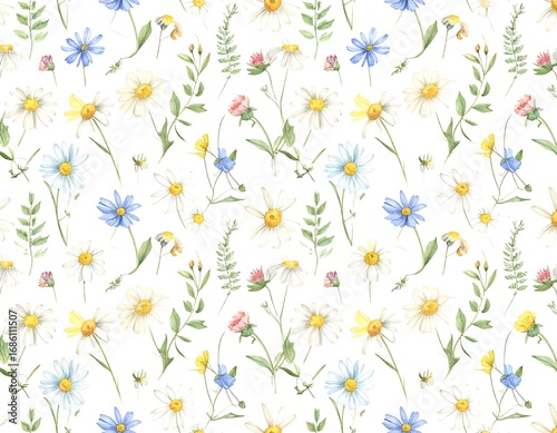 Delicate floral pattern on white background