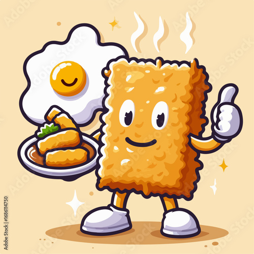 flat illustration of delicious nuggets