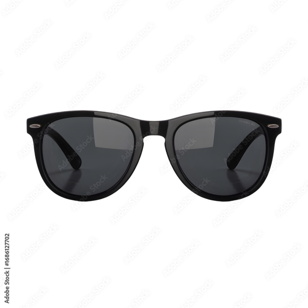 Fototapeta premium Stylish black sunglasses providing ultimate sun protection, perfect for vacations, outdoor adventures, and everyday wear, showcasing modern design and timeless elegance for fashion-forward individuals