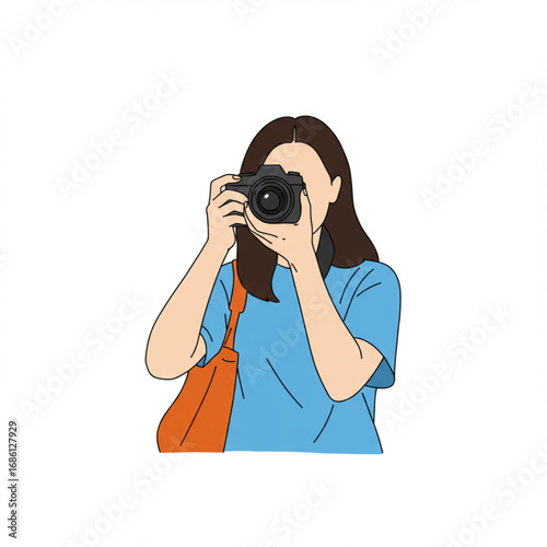 A Woman Taking a Photo with a Camera - Capturing Moments, Exploring the World