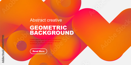 Vibrant abstract shapes overlap, creating dynamic colorful background. Text promotes further exploration via button.