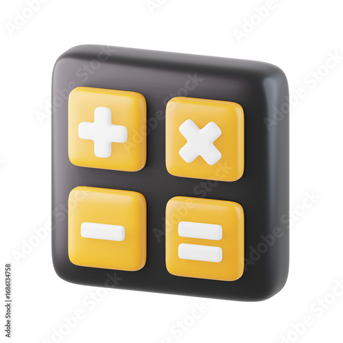 Calculator 3D Icon, 3D rendering