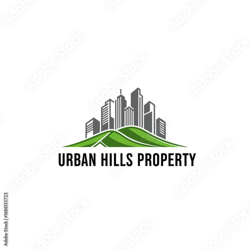 Urban architecture building property, logo design illustration