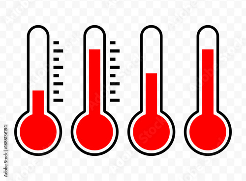 Thermometer icon set. temperature symbol, temperature sign. vector illustration