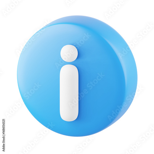 Information 3D Icon, 3D rendering