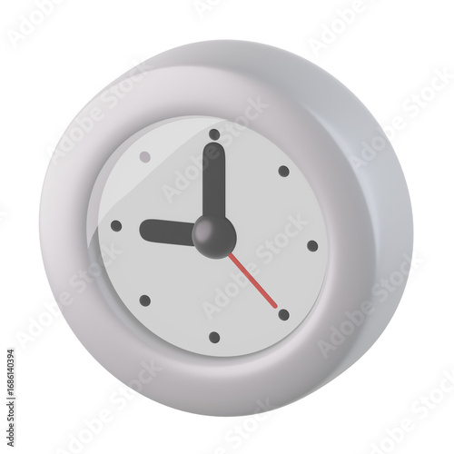 Clock 3D Icon, 3D rendering