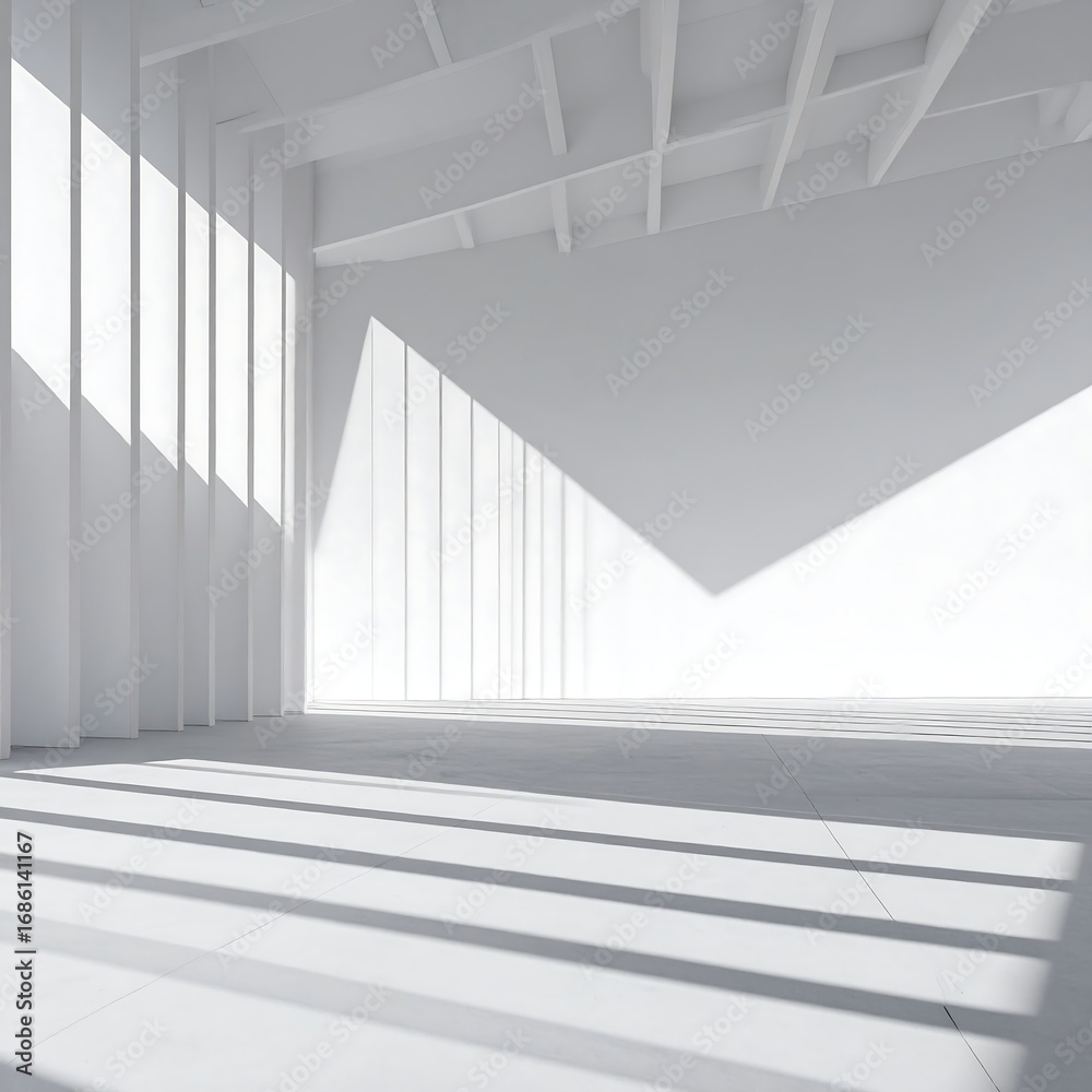 Obraz premium Modern white architectural interior