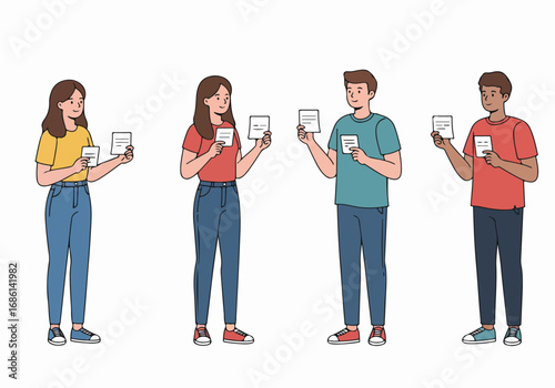 Happy people jumping celebrating success with transparent background