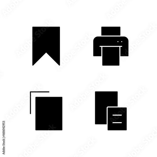 Save Print Copy and Paste Icon Set for Modern Web System