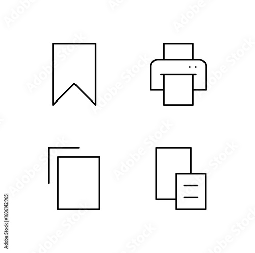 Save Print Copy and Paste Icon Set for Modern Web System