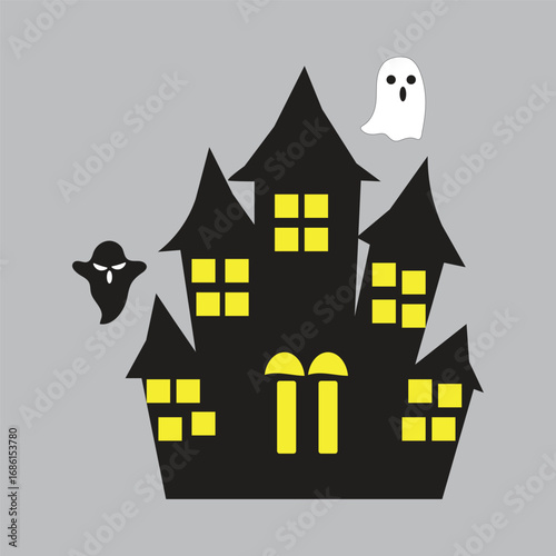 Castle vector illustration of a large fortified building built mainly in the Middle Ages by nobles or royal families as a residence and military defense to protect themselves from attacks.