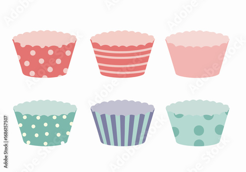 Cupcake liners with polka dots and stripes