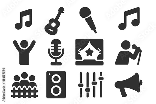 Playground and garden silhouette icons set, natural outdoor recreational symbols, vector cartoon illustration, transparent background, organized icon collection, nature and play elements