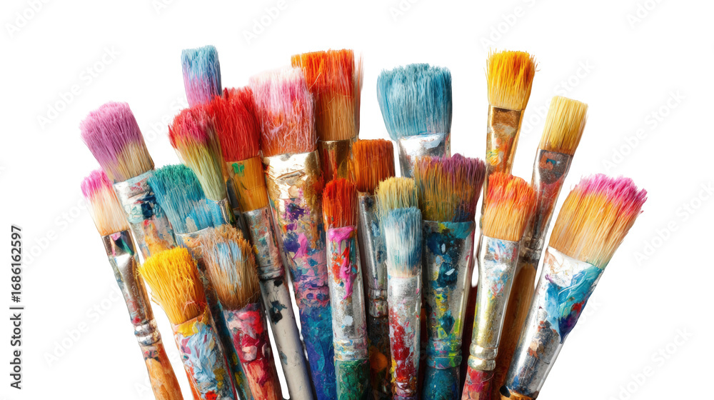 Obraz premium A collection of colorful paintbrushes