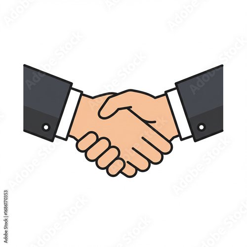 2D Handshake deal icon