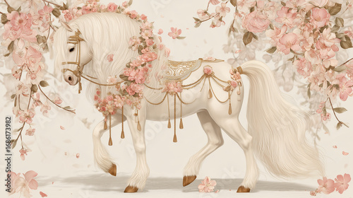 horse with flowers