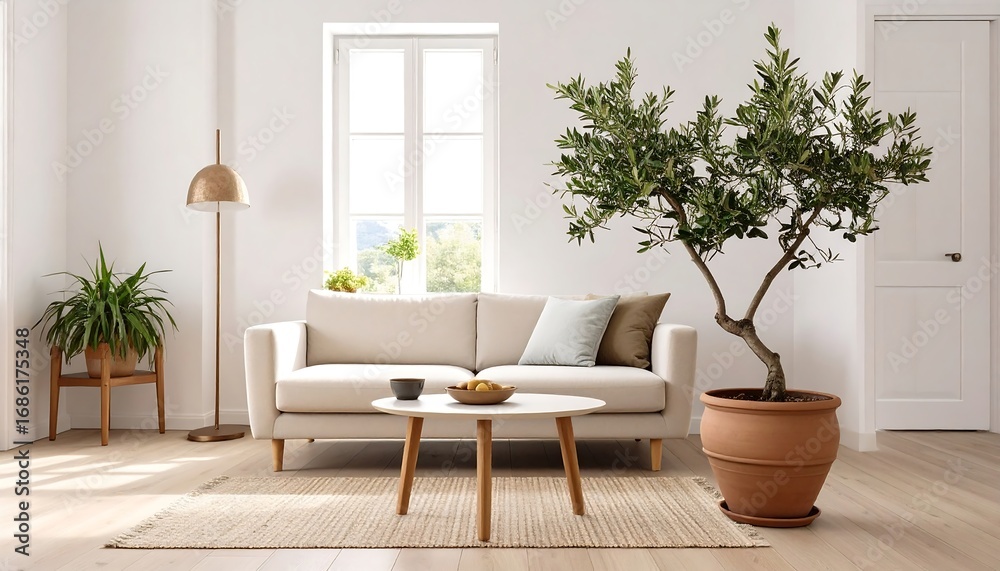 Fototapeta premium Olive tree in serene space