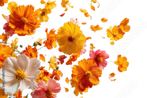 Vibrant flower petals in motion