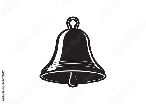 Bell silhouette vector illustration isolated on white background.