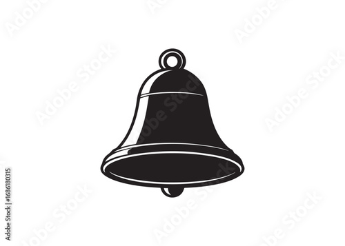 Bell vector silhouette black symbol illustration isolated.