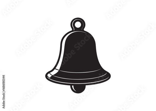 Bell vector silhouette black symbol illustration isolated.