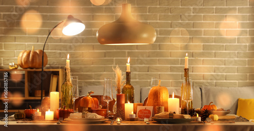 Festive table setting with ...