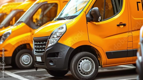 Delivery vans lined up in a row representing express shipping service