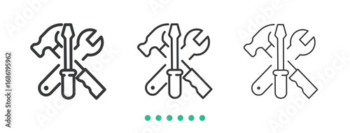 Repair tool icon. Thin line icon vector