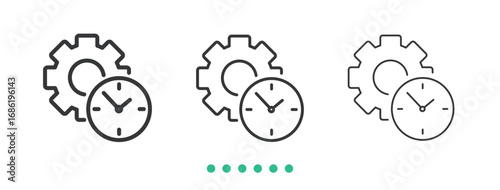 Repair time icon. Thin line icon vector