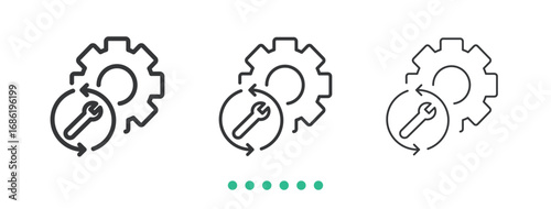 Maintenance icon. Thin line icon vector