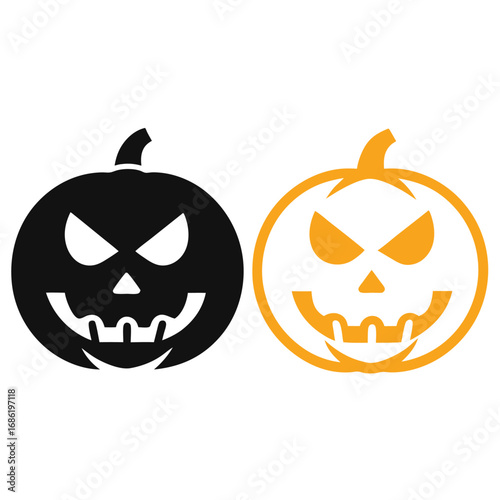 Halloween Pumpkins Vector Illustration with Jack O Lantern Designs